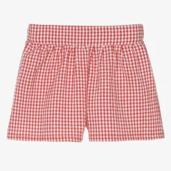 Rosalita Señoritas Girls Red Gingham Cotton Shorts