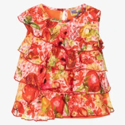 Rosalita Señoritas Red, Pink & Orange Floral Top