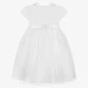 Sarah Louise Girls White Embroidered Organza Dress