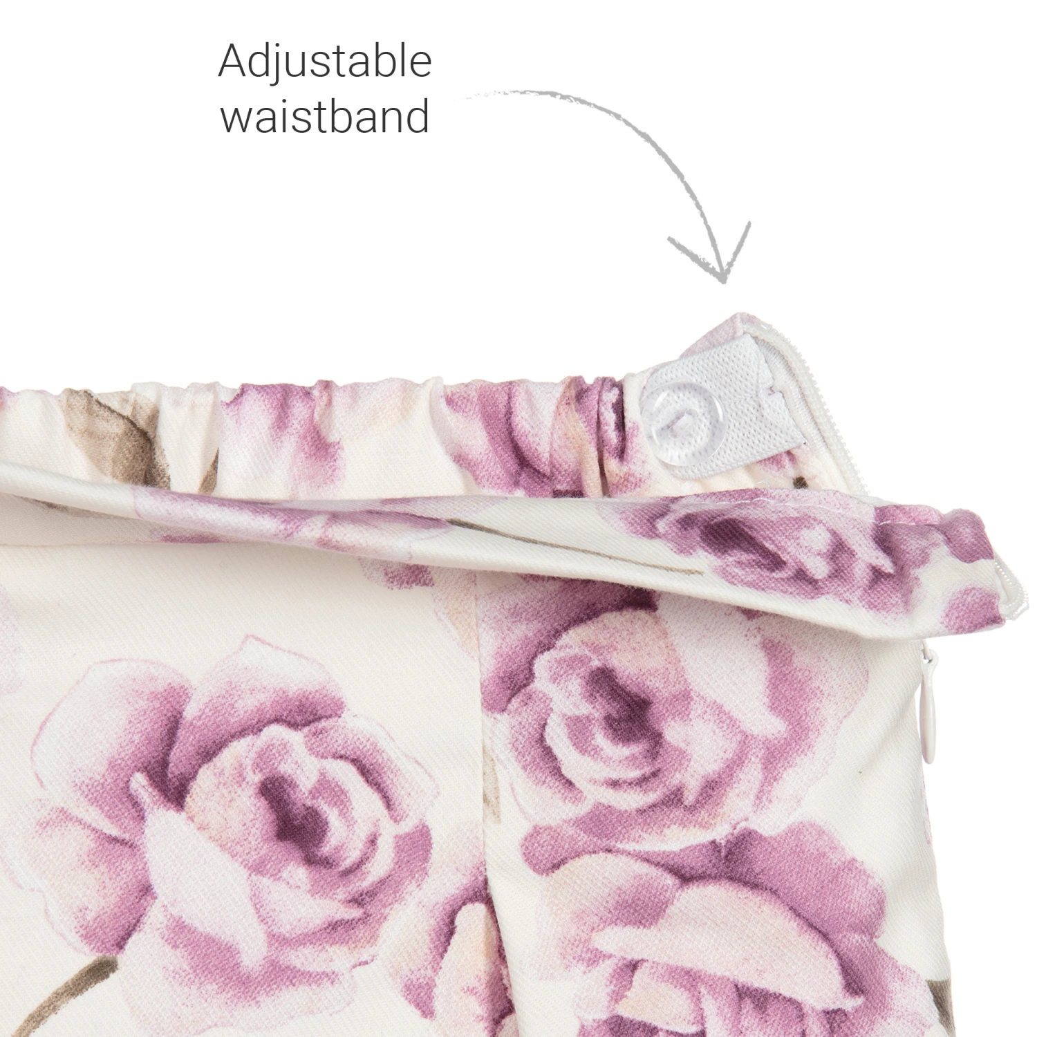 Sarah Louise Ivory Wide Leg Floral Trousers 3 Sarah Louise Ivory Wide Leg Floral Trousers - Image 3