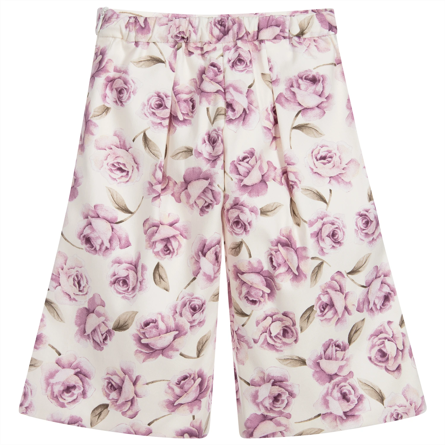 Sarah Louise Ivory Wide Leg Floral Trousers 2 Sarah Louise Ivory Wide Leg Floral Trousers - Image 2
