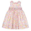 Sarah Louise Pink Floral Smocked Dress