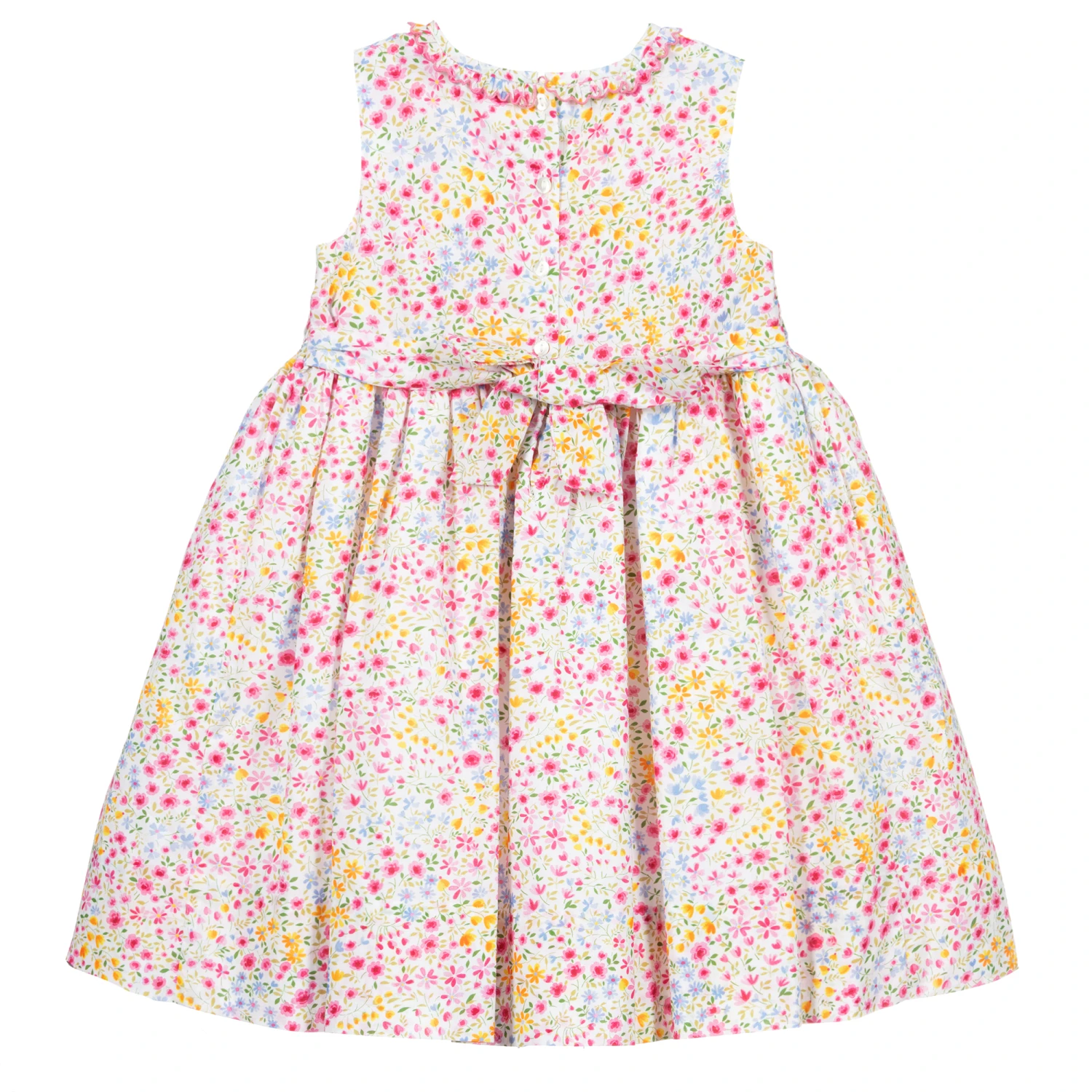 Sarah Louise Pink Floral Smocked Dress 2 Sarah Louise Pink Floral Smocked Dress - Image 2
