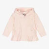 Sarah Louise Pink Velour Hooded Zip-Up Top