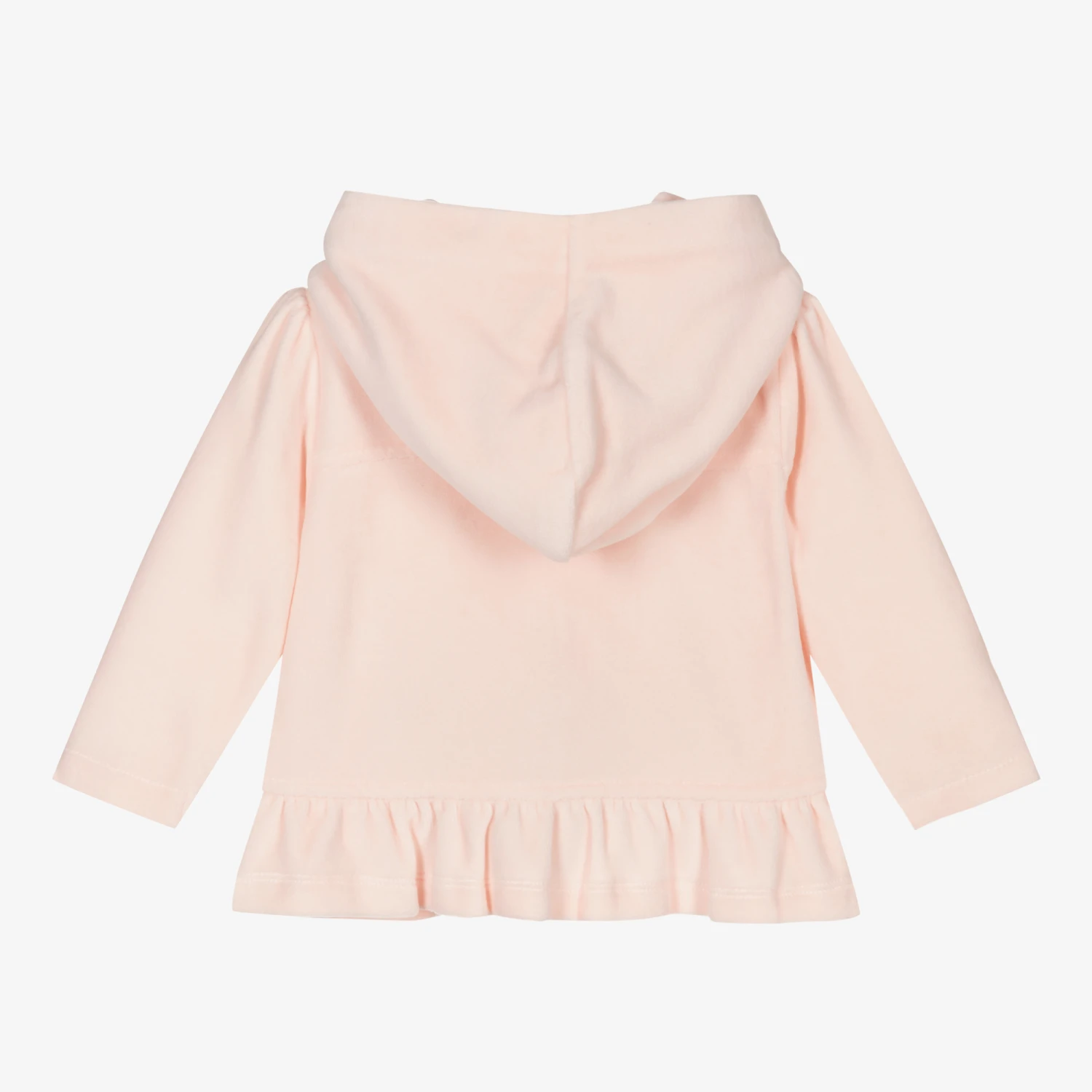Sarah Louise Pink Velour Hooded Zip-Up Top 2 Sarah Louise Pink Velour Hooded Zip-Up Top - Image 2