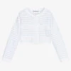 Sarah Louise White & Blue Striped Cardigan