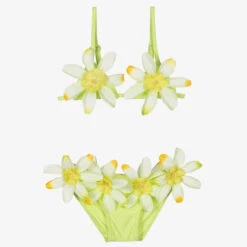 Selini Action Girls Green Tropical Flower Bikini