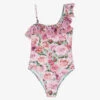 Selini Action Girls Pink Floral Swimsuit