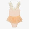 Selini Action Girls Pink Flowers & Tutu Swimsuit
