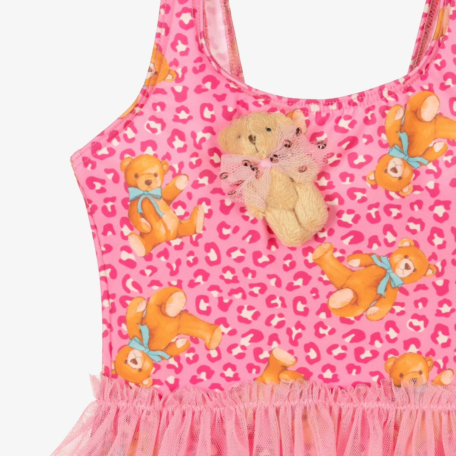 Selini Action Girls Pink Teddy Bear Tutu Swimsuit 3 Selini Action Girls Pink Teddy Bear Tutu Swimsuit - Image 3