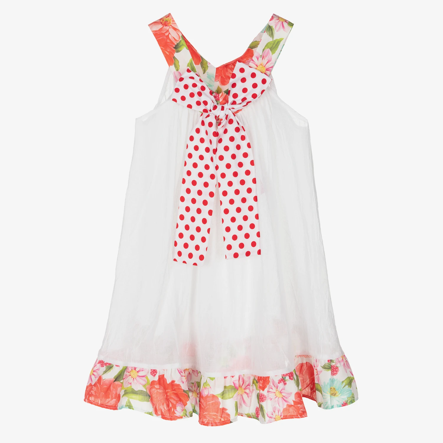 Selini Action Girls White & Red Cheesecloth Beach Dress 1 Selini Action Girls White & Red Cheesecloth Beach Dress