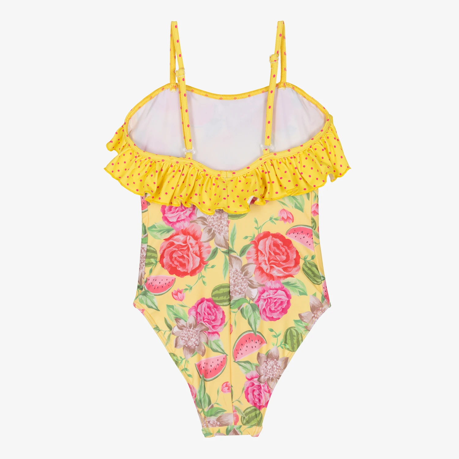 Selini Action Girls Yellow Floral & Dot Print Swimsuit 2 Selini Action Girls Yellow Floral & Dot Print Swimsuit - Image 2