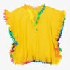Selini Action Girls Yellow Pom-Pom Cotton Kaftan