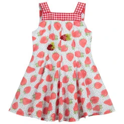 Selini Action Red Cotton Strawberry Dress