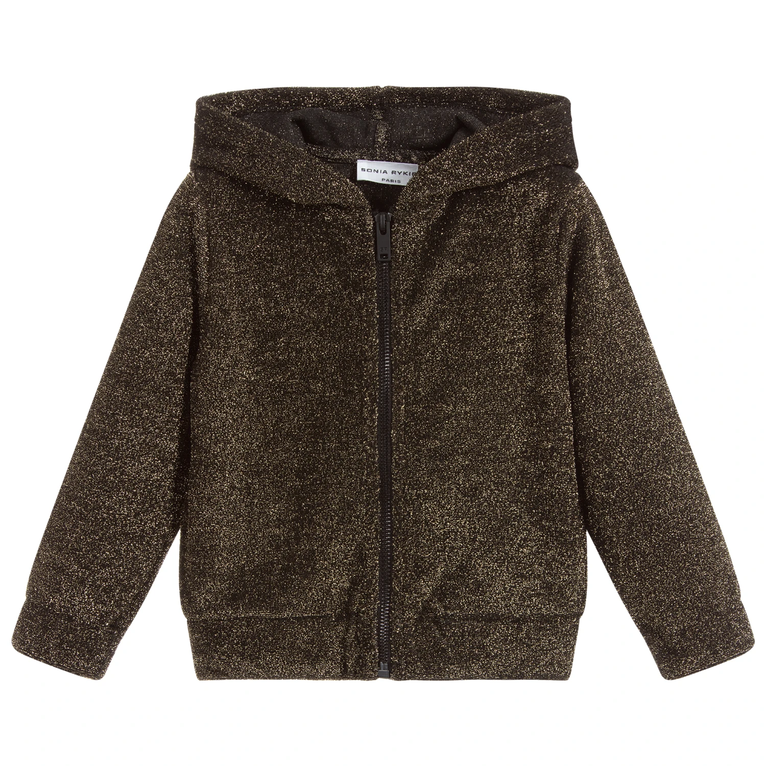 Sonia Rykiel Paris Black & Gold Hooded Zip-Up Top 1 Sonia Rykiel Paris Black & Gold Hooded Zip-Up Top