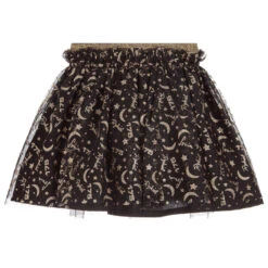Sonia Rykiel Paris Black & Gold Star Tulle Skirt