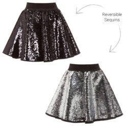Sonia Rykiel Paris Black Reversible Sequin Skirt