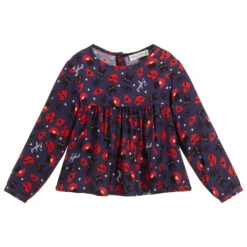 Sonia Rykiel Paris Girls Navy Blue Viscose Blouse