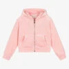 Sonia Rykiel Paris Girls Pink Velour Zip-Up Top