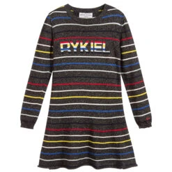 Sonia Rykiel Paris Knitted Glittery Striped Dress