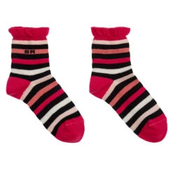 Sonia Rykiel Paris Pink & Black Striped Socks