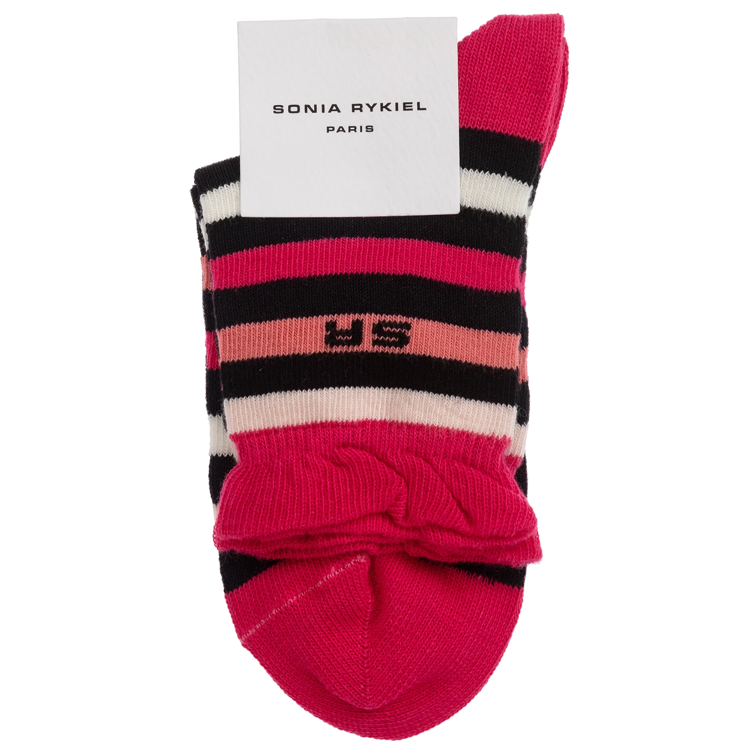 Sonia Rykiel Paris Pink & Black Striped Socks 2 Sonia Rykiel Paris Pink & Black Striped Socks - Image 2