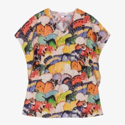 Stella Cove Girls Orange Butterfly Print Kaftan