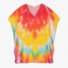 Stella Cove Girls Red & Yellow Tie-Dye Kaftan