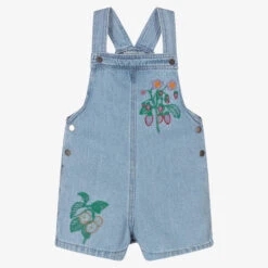 Stella McCartney Kids Blue Denim Dungaree Shorts