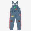 Stella McCartney Kids Girls Blue Denim Dungarees