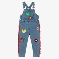 Stella McCartney Kids Girls Blue Denim Dungarees