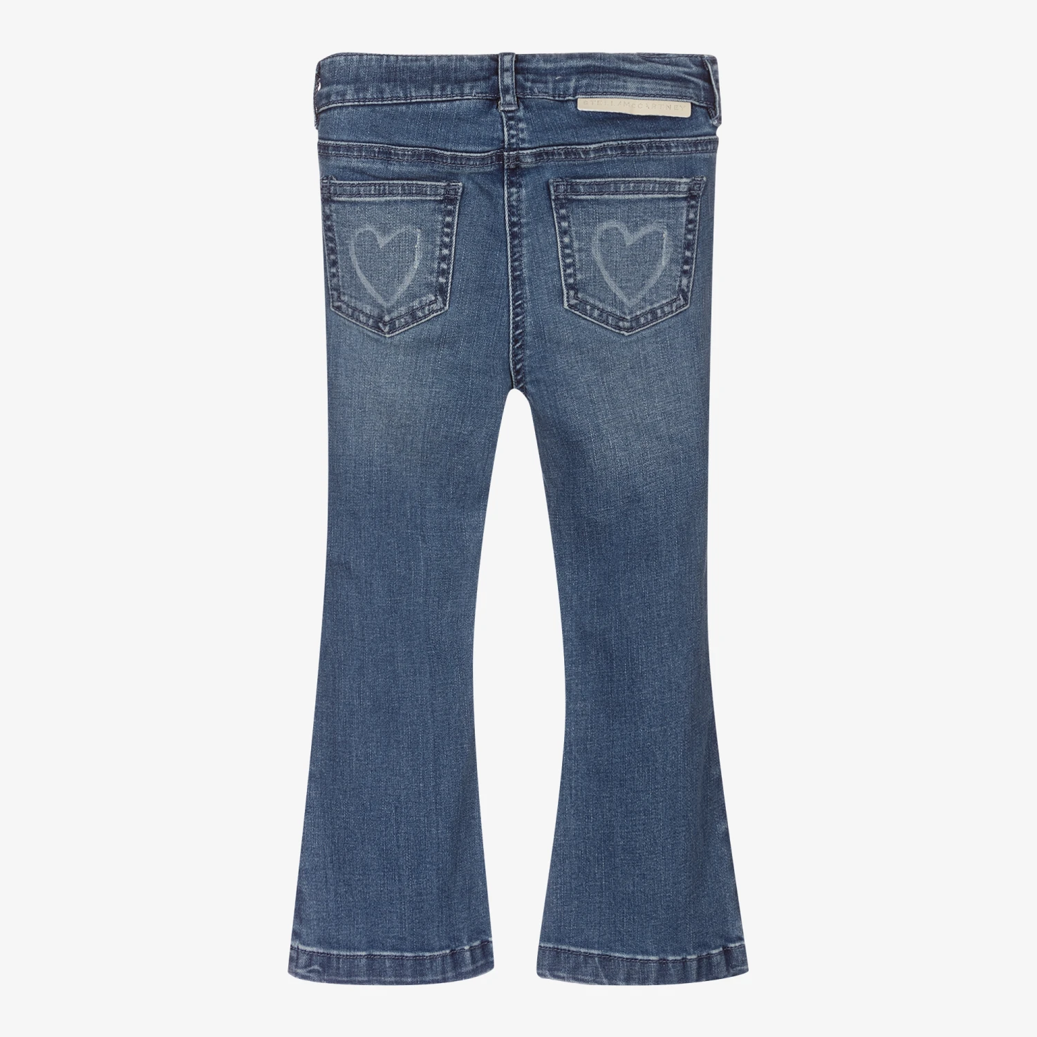 Stella McCartney Kids Girls Blue Denim Flared Jeans 2 Stella McCartney Kids Girls Blue Denim Flared Jeans - Image 2