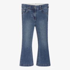 Stella McCartney Kids Girls Blue Denim Flared Jeans