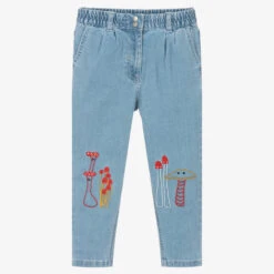 Stella McCartney Kids Girls Blue Paperbag Jeans