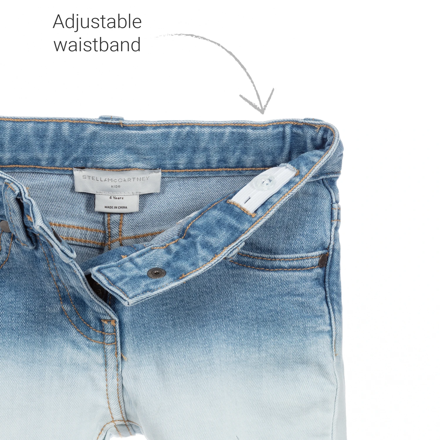 Stella McCartney Kids Girls Blue Skinny Fit Jeans 3 Stella McCartney Kids Girls Blue Skinny Fit Jeans - Image 3