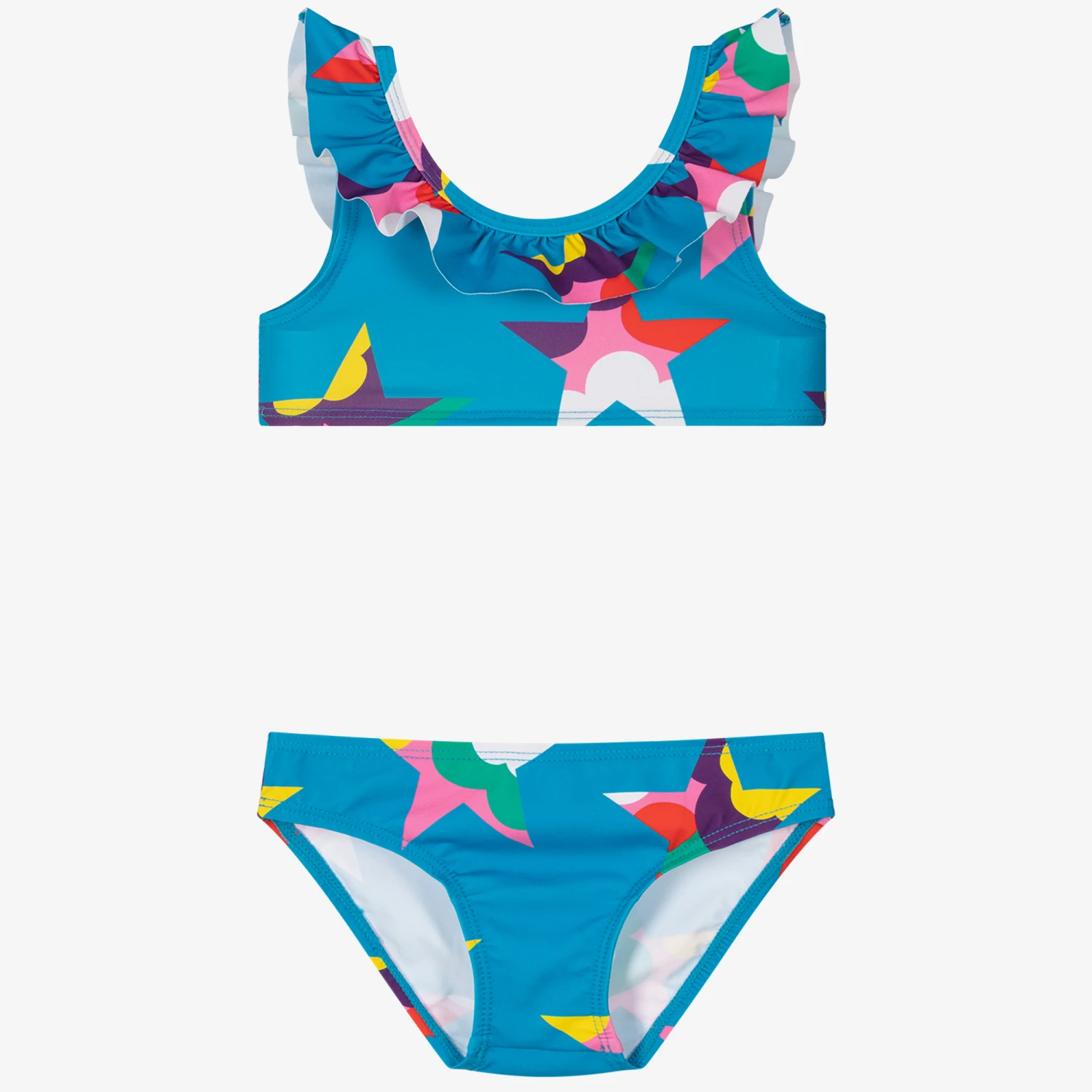 Stella McCartney Kids Girls Blue Star Print Bikini (UPF50+) 2 Stella McCartney Kids Girls Blue Star Print Bikini (UPF50+) - Image 2