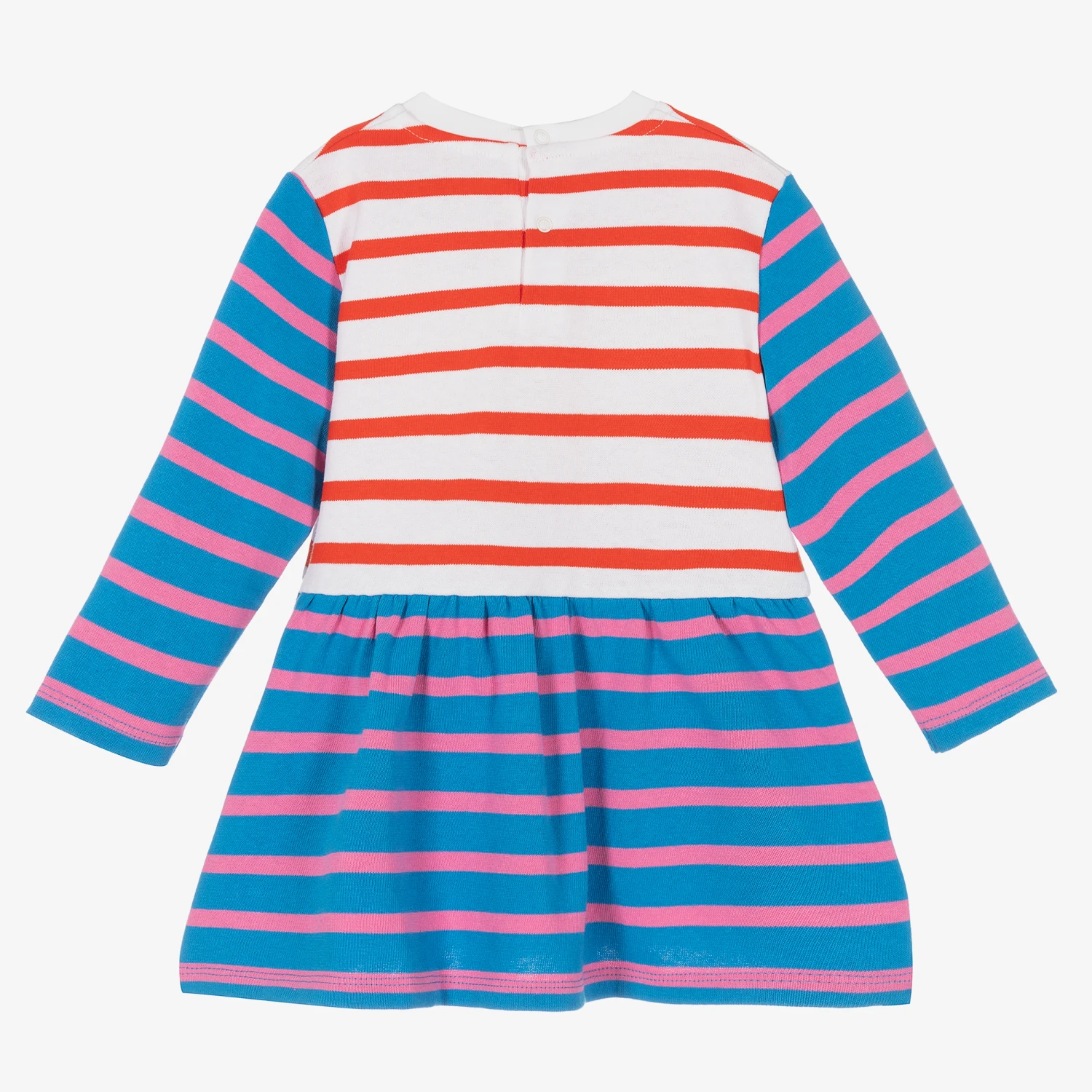 Stella McCartney Kids Girls Blue Stripe Slogan Dress 2 Stella McCartney Kids Girls Blue Stripe Slogan Dress - Image 2