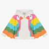 Stella McCartney Kids Girls Ivory Cotton Parrot Zip-Up Top