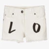 Stella McCartney Kids Girls Ivory Denim Love Shorts