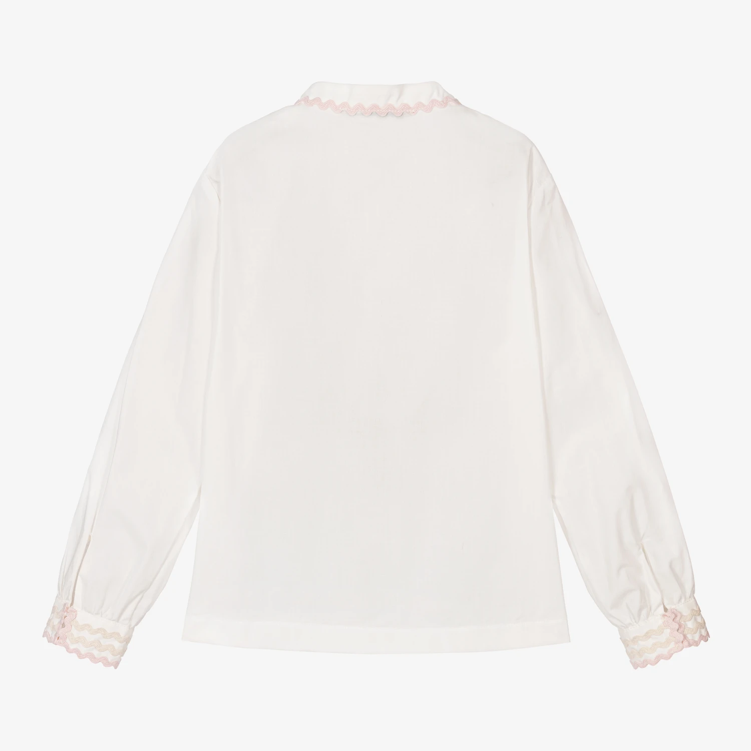 Stella McCartney Kids Girls Ivory Organic Cotton Blouse 2 Stella McCartney Kids Girls Ivory Organic Cotton Blouse - Image 2
