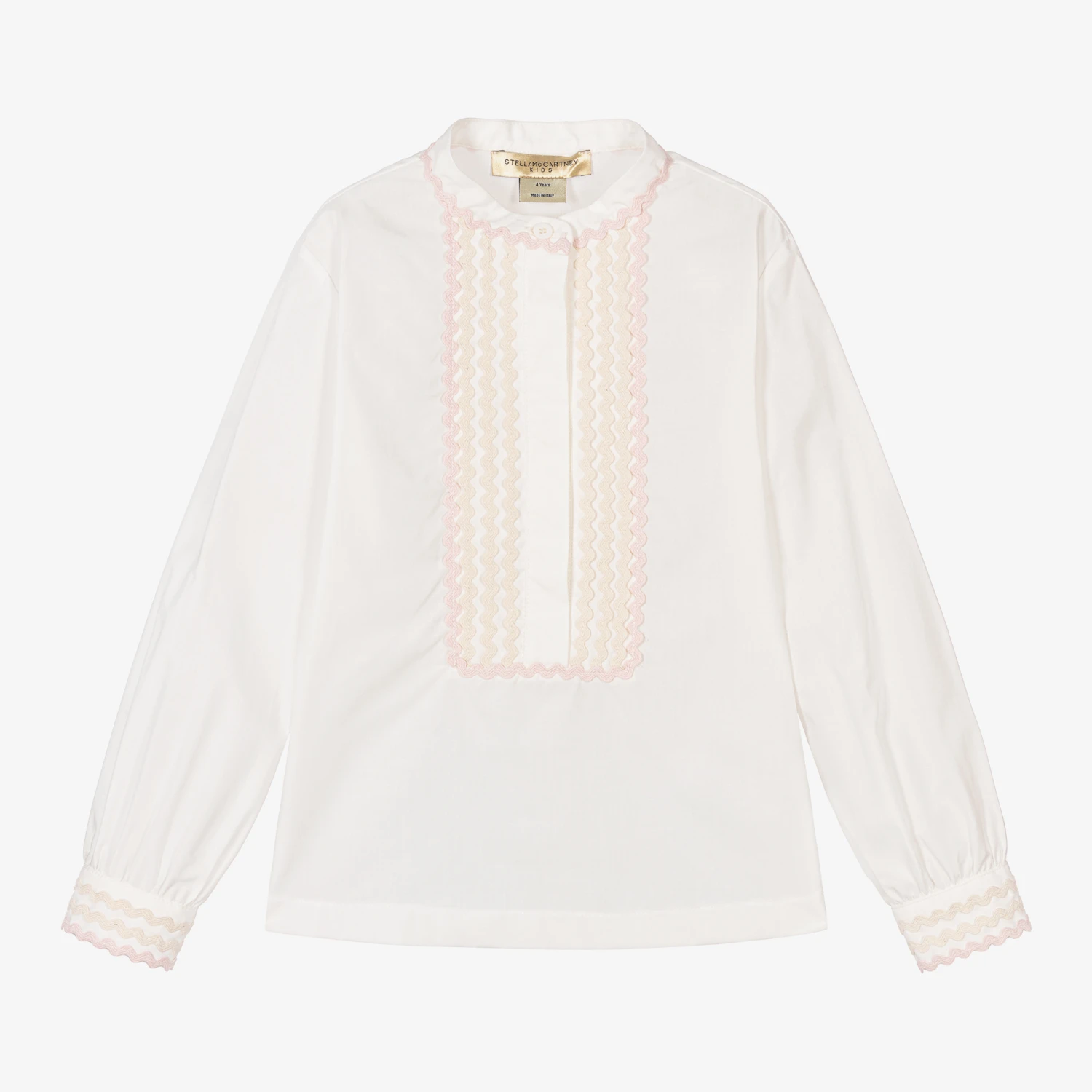 Stella McCartney Kids Girls Ivory Organic Cotton Blouse 1 Stella McCartney Kids Girls Ivory Organic Cotton Blouse