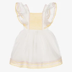 Stella McCartney Kids Girls Ivory & Yellow Organza Dress