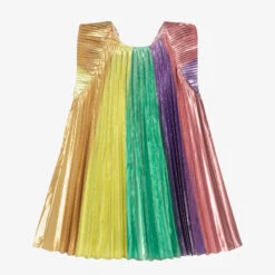 Stella McCartney Kids Girls Metallic Pleated Dress