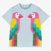Stella McCartney Kids Girls Pale Blue Cotton Parrot T-Shirt