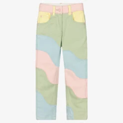 Stella McCartney Kids Girls Pastel Stripe Denim Jeans