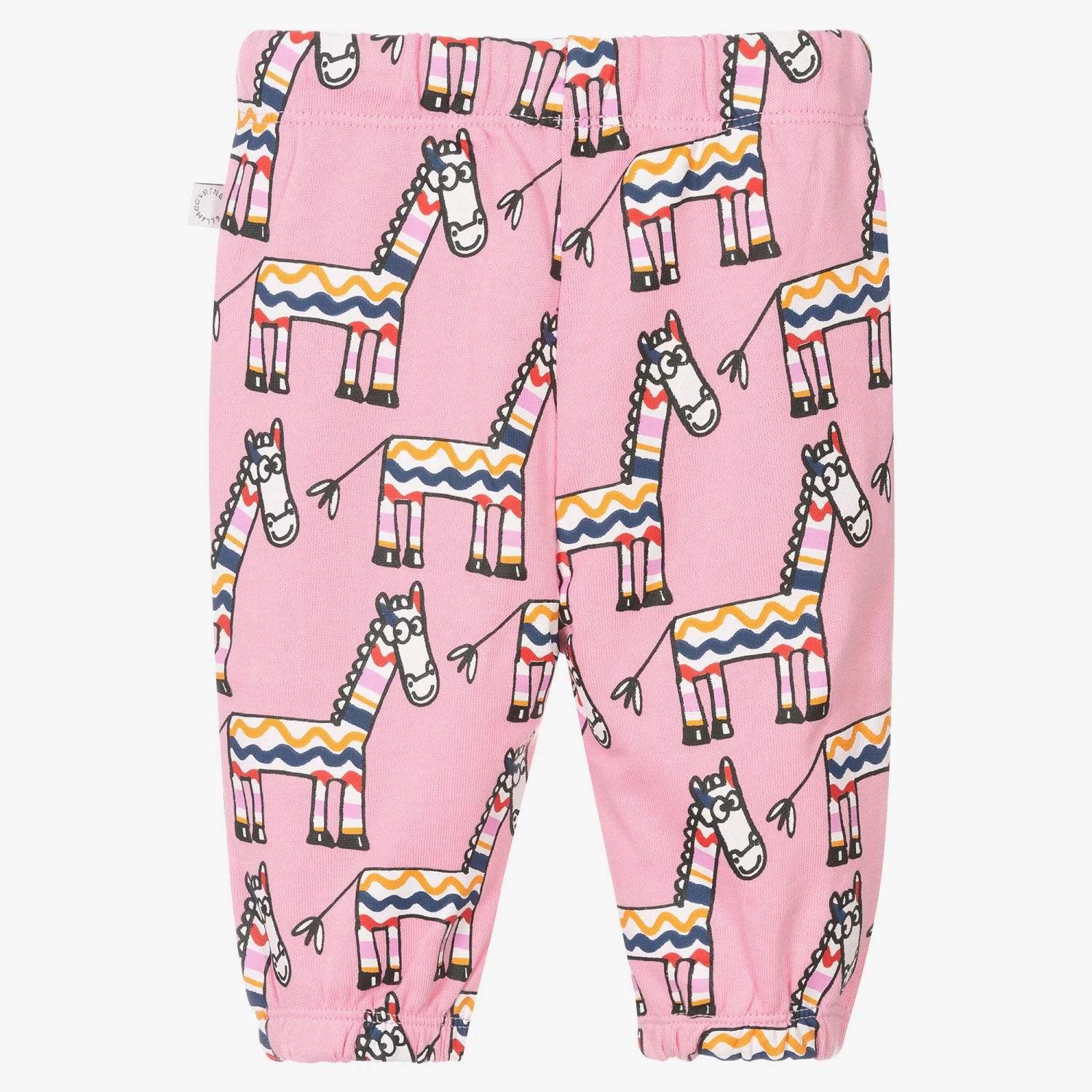 Stella McCartney Kids Girls Pink Cotton Joggers 3 Stella McCartney Kids Girls Pink Cotton Joggers - Image 3