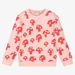 Stella McCartney Kids Girls Pink Cotton Mushroom Sweatshirt