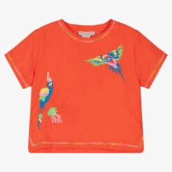 Stella McCartney Kids Girls Red Cotton & Linen Blouse