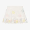 Stella McCartney Kids Girls White Floral Embroidered Skirt