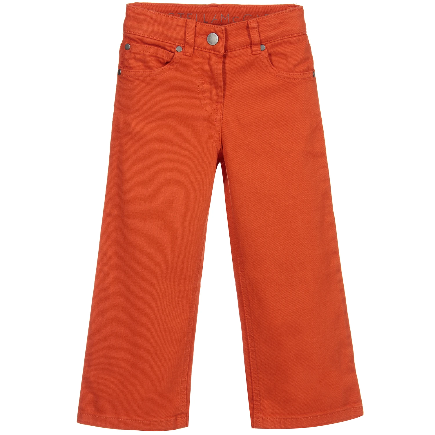 Stella McCartney Kids Orange Wide Leg Denim Jeans 1 Stella McCartney Kids Orange Wide Leg Denim Jeans